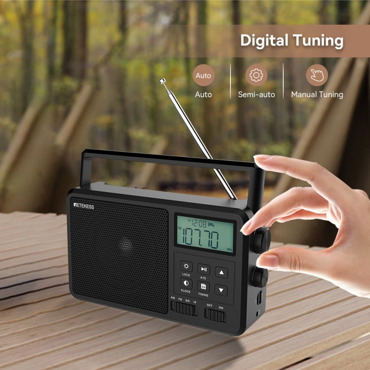 Retekess TR638 LCD Digital Display Full-Band Bluetooth FM Radio Support External Antenna Reluova