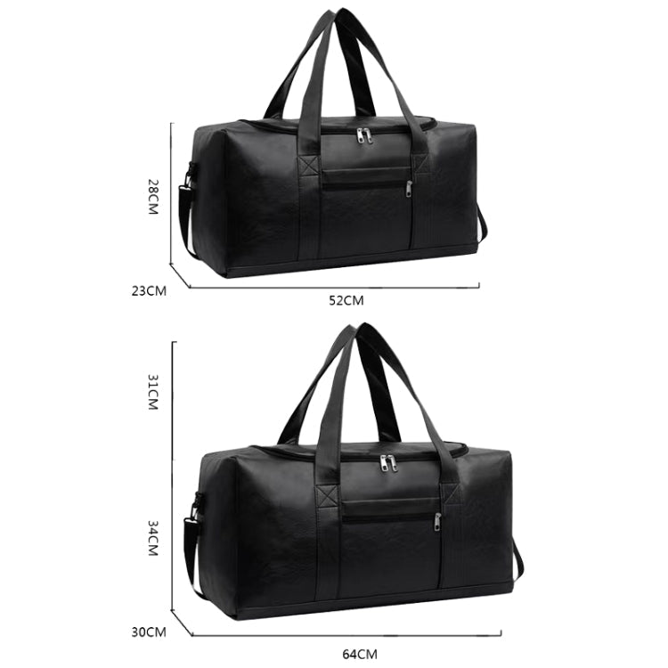 Large-capacity Business Handbag Men's Short Trip Travel Waterproof Leather Luggage Bag My Store