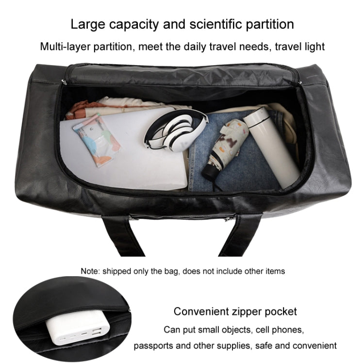 Large-capacity Business Handbag Men's Short Trip Travel Waterproof Leather Luggage Bag My Store