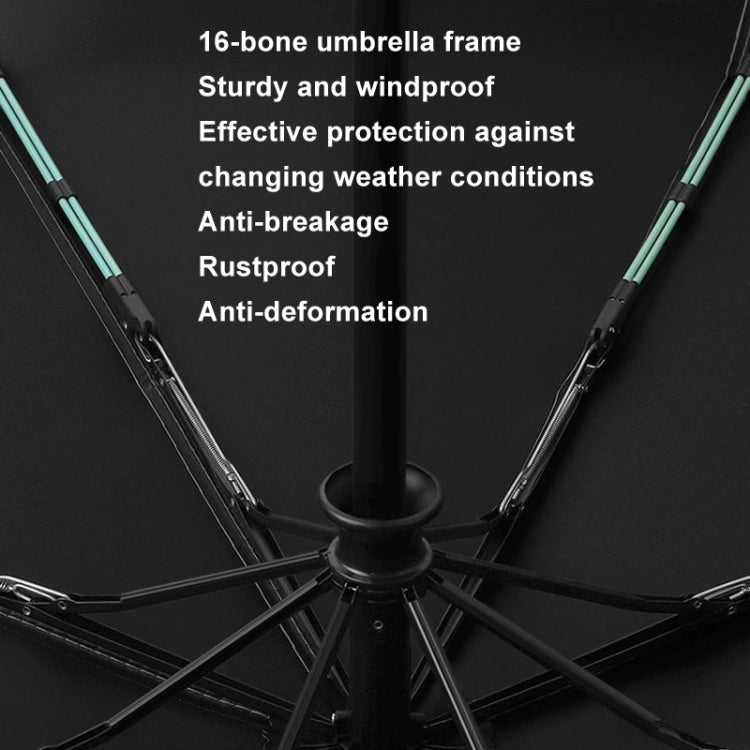 16 Bones Rain Shine Dual Use Automatic Umbrella Wind-resistant Reinforced Sunshade Umbrella