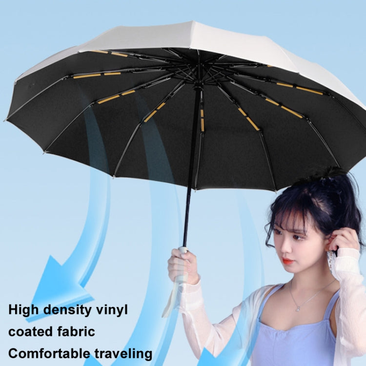 24 Bones Vinyl Folding Umbrella Sunny and Rainy Fully Automatic Sun Shading Umbrella My Store