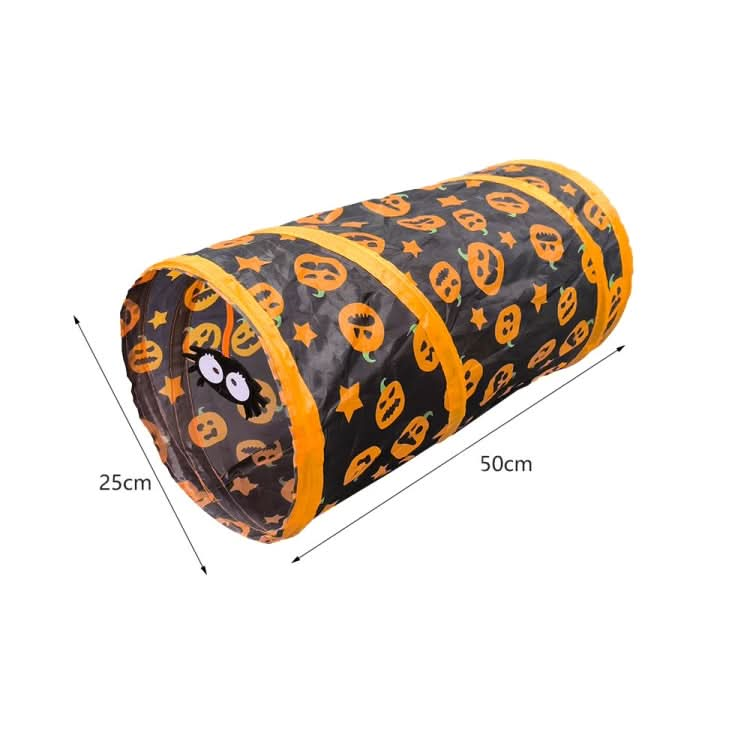 Halloween Pumpkin Cat Passage Tunnel Toy Collapsible Cat Play Tunnel for Indoor Cats - Reluova