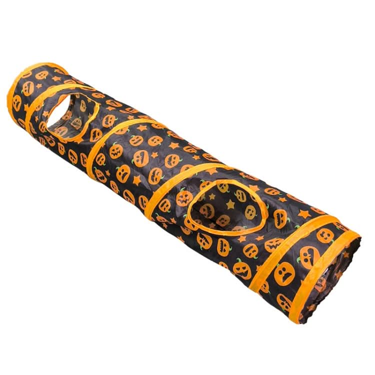 Halloween Pumpkin Cat Passage Tunnel Toy Collapsible Cat Play Tunnel for Indoor Cats - Reluova