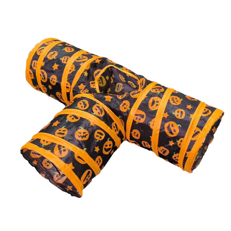 Halloween Pumpkin Cat Passage Tunnel Toy Collapsible Cat Play Tunnel for Indoor Cats - Reluova