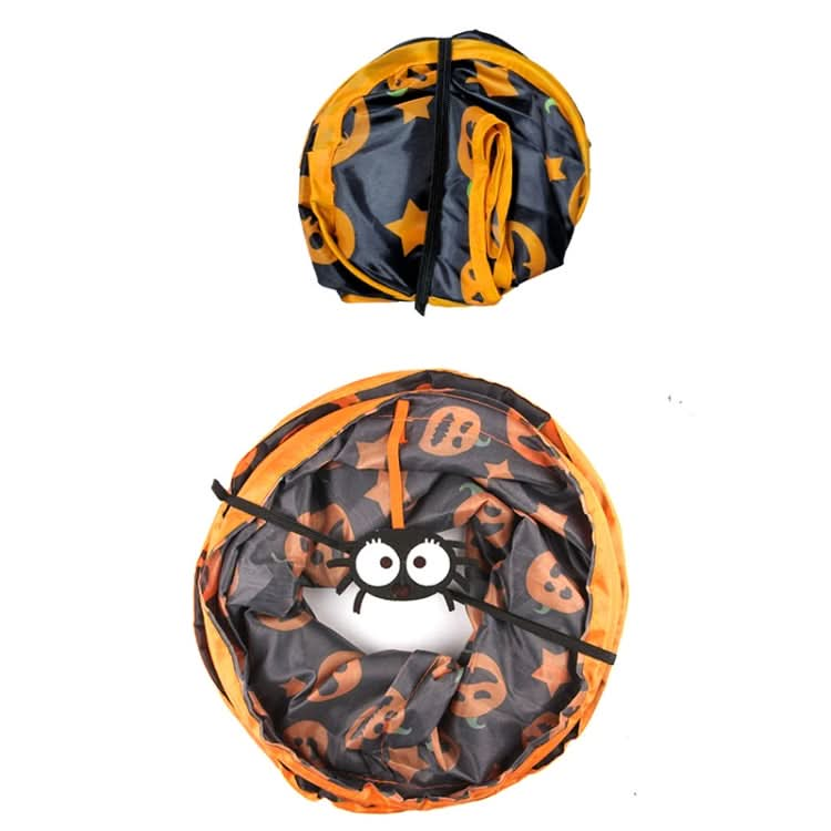 Halloween Pumpkin Cat Passage Tunnel Toy Collapsible Cat Play Tunnel for Indoor Cats - Reluova