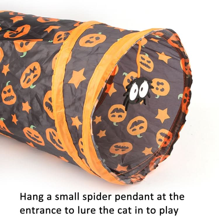 Halloween Pumpkin Cat Passage Tunnel Toy Collapsible Cat Play Tunnel for Indoor Cats - Reluova