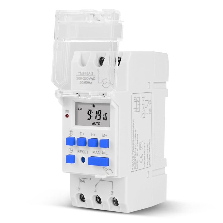 16A Din Rail Mount Digital Timer Switch Microcomputer Weekly Programmable Time Relay Control