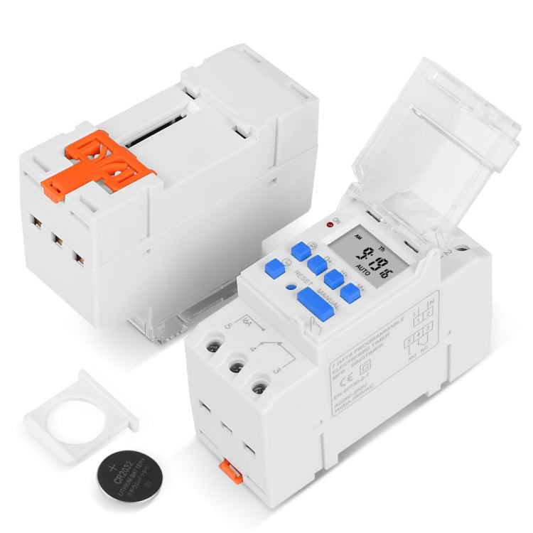 16A Din Rail Mount Digital Timer Switch Microcomputer Weekly Programmable Time Relay Control