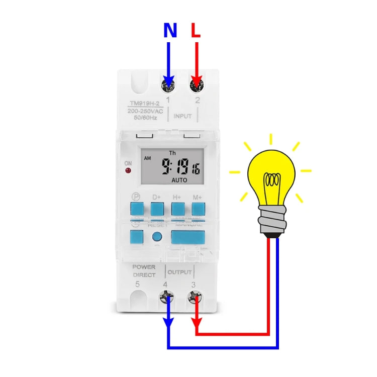 16A DIN Rail 4 Pins Voltage Output Digital Switch Timer Automatic Cycle Timing Controller