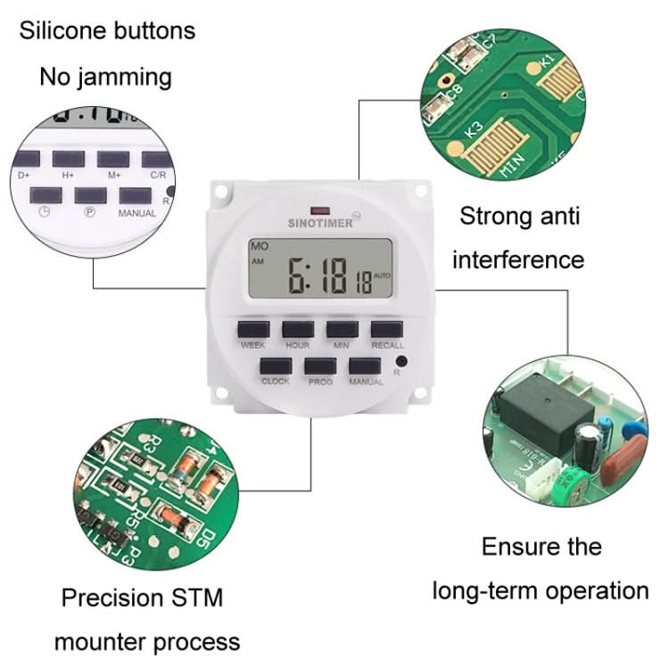 SINOTIMER Programmable Timer Switch Time Controller Reluova