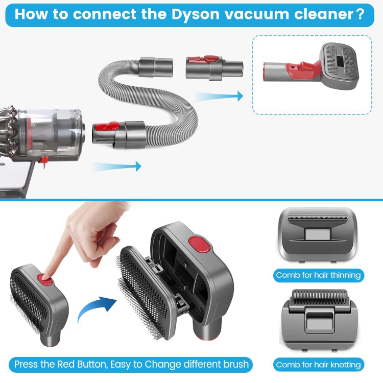 For Dyson V7 V8 V10 V11 V15 Pet 3 In 1 Grooming Suction Head Set Reluova