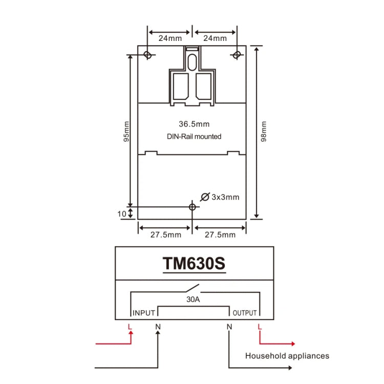 SINOTIMER TM630S-2 220V 30A Timer Switch 1 Second Interval Weekly Programmable Time Relay - Reluova