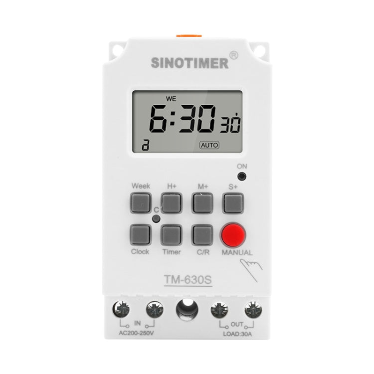 SINOTIMER TM630S-K 85-265V AC 30A Timer Switch 1 Second Interval Weekly Programmable Time Relay - Reluova