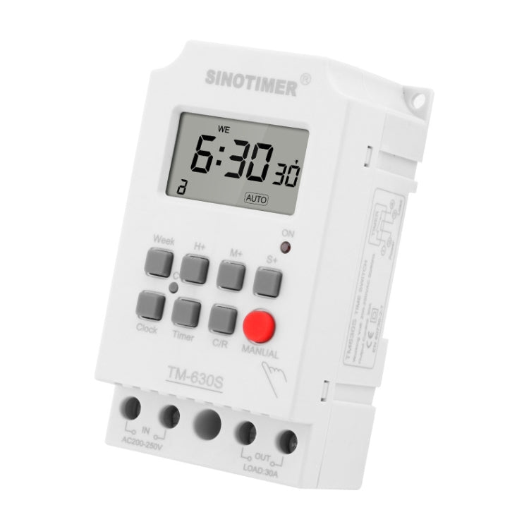 SINOTIMER TM630S-K 85-265V AC 30A Timer Switch 1 Second Interval Weekly Programmable Time Relay - Reluova