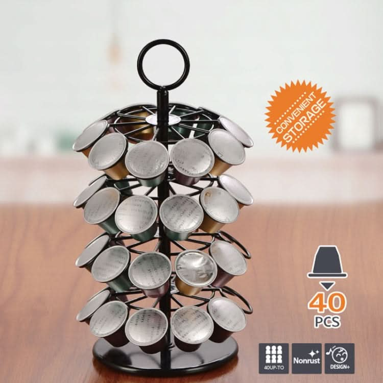 For Nespresso OASISWJ Assembly 40pcs 360 Degree Rotating Coffee Capsule Organizer Reluova