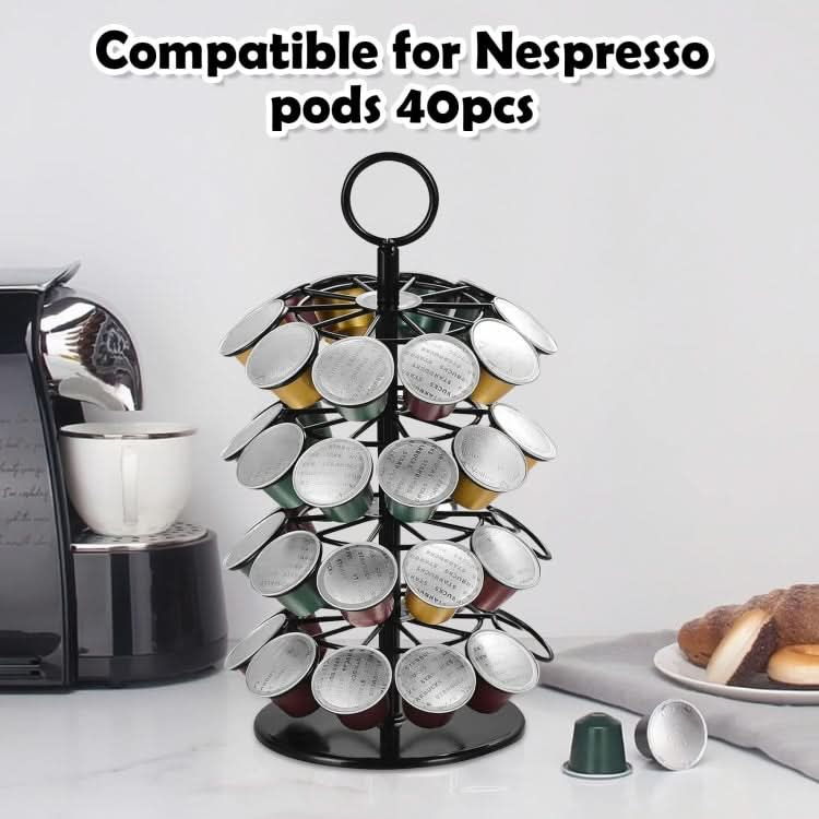 For Nespresso OASISWJ Assembly 40pcs 360 Degree Rotating Coffee Capsule Organizer Reluova