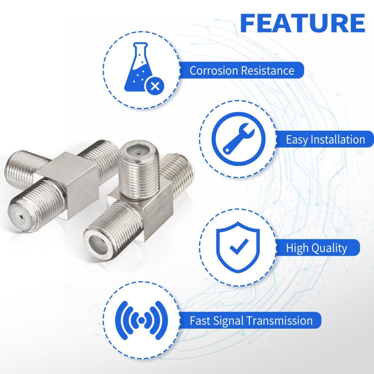 F Type Splitter 3 Way F Female To Dual F Female Coaxial Connector Adapter My Store