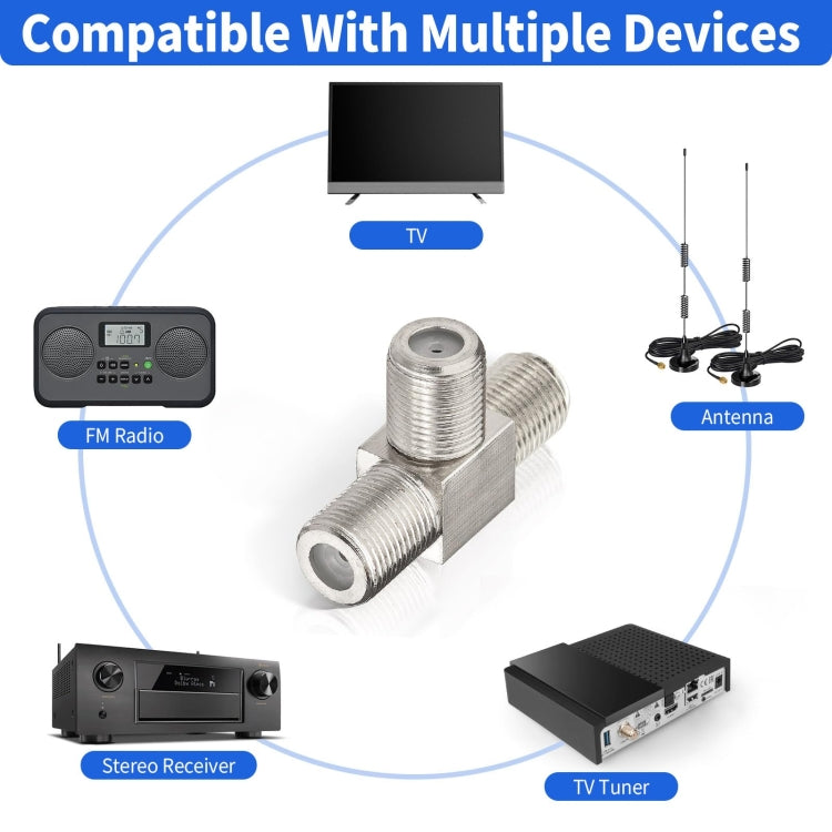 F Type Splitter 3 Way F Female To Dual F Female Coaxial Connector Adapter My Store