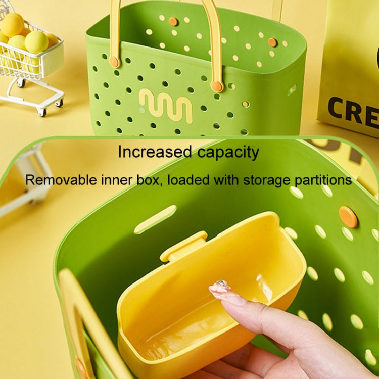 Dopamine Portable Bathroom Storage Basket Household Drainable Vegetable Basket