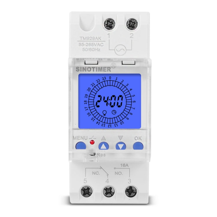 SINOTIMER  TM929AKL 85-265V 16A 24hrs Digital Analogue Din Module Time Switch With Backlight - Reluova