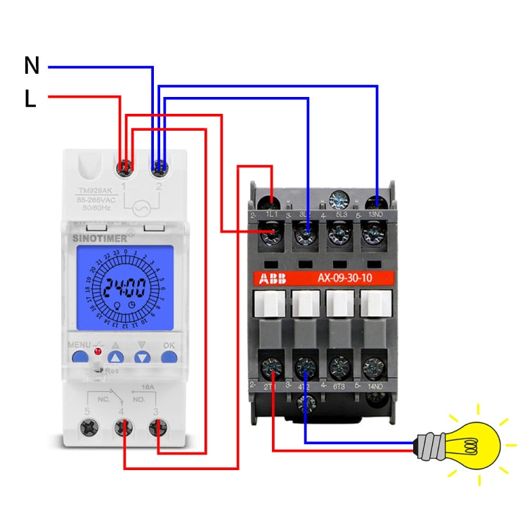 SINOTIMER  TM929AKL 85-265V 16A 24hrs Digital Analogue Din Module Time Switch With Backlight - Reluova