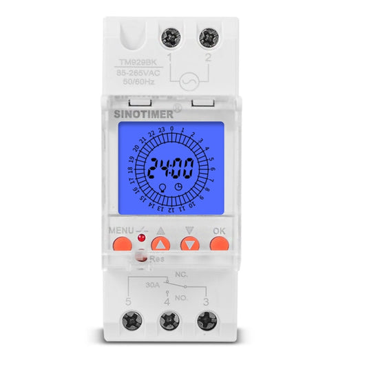 SINOTIMER  TM929BKL 85-265V 30A 24hrs Digital Analogue Din Module Time Switch With Backlight - Reluova