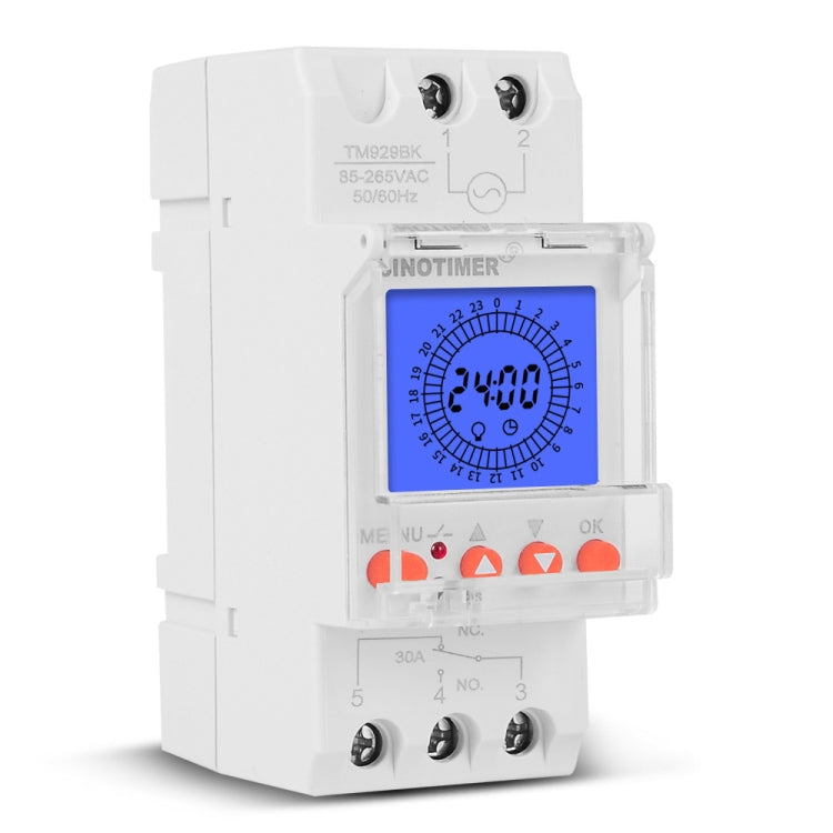 SINOTIMER  TM929BKL 85-265V 30A 24hrs Digital Analogue Din Module Time Switch With Backlight - Reluova