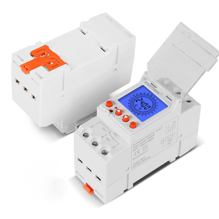 SINOTIMER  TM929BKL 85-265V 30A 24hrs Digital Analogue Din Module Time Switch With Backlight - Reluova