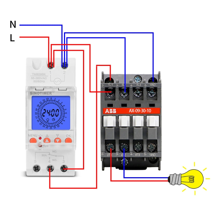 SINOTIMER  TM929BKL 85-265V 30A 24hrs Digital Analogue Din Module Time Switch With Backlight - Reluova