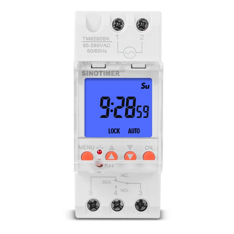 SINOTIMER TM928SBKL 85-265V 30A  1 Second to 168 Hours Programmable Electronic Time Switch - Reluova