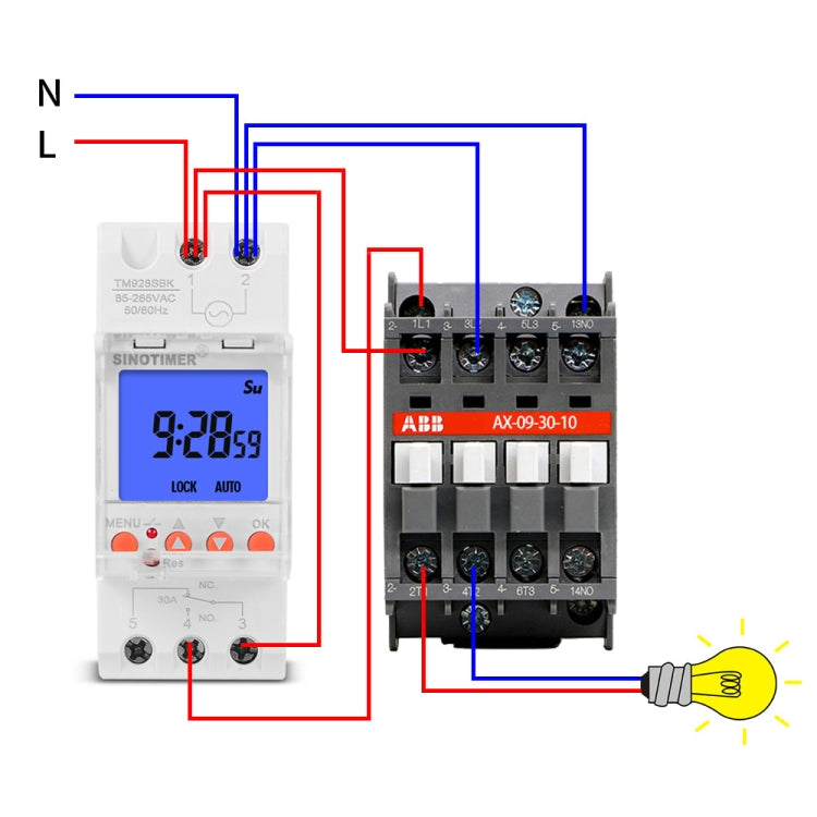 SINOTIMER TM928SBKL 85-265V 30A  1 Second to 168 Hours Programmable Electronic Time Switch - Reluova