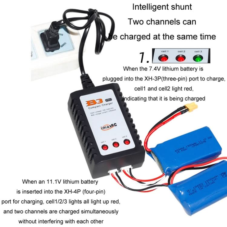 ImaxRC 7.4V/11.1V 2S/3S Model Aircraft Drone Lithium Battery Intelligent Balance Charger Reluova