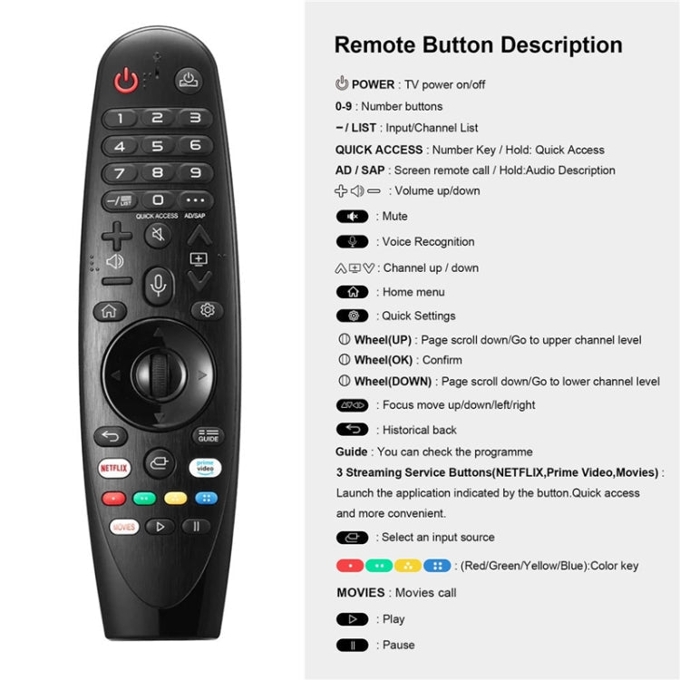 For LG TV Bluetooth Handheld Infrared Voice Multi-Function Remote Control - Reluova