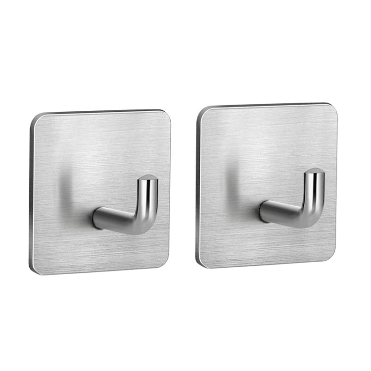 2pcs Stainless Steel Hooks Kitchen Bathroom Storage Behind Door Hooks With Adhesive