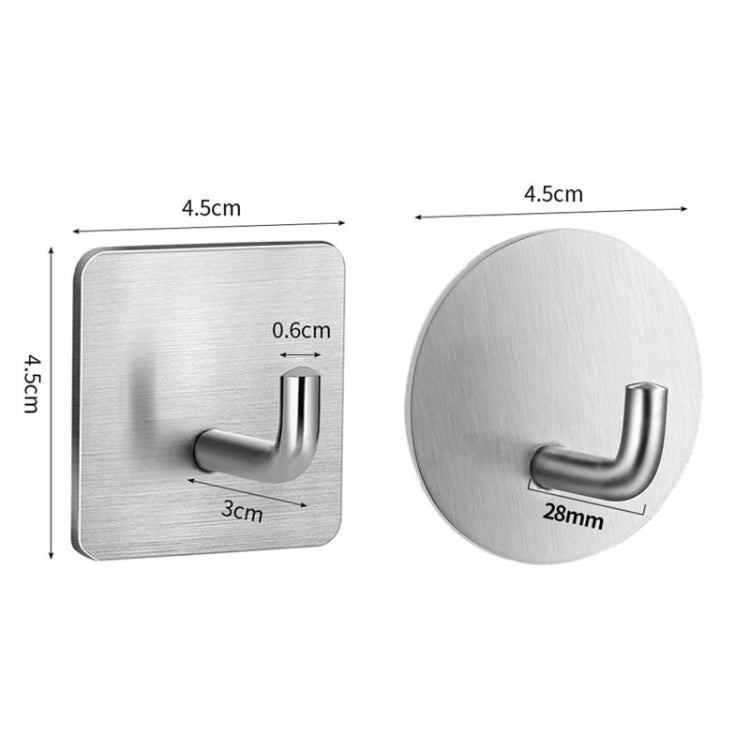 2pcs Stainless Steel Hooks Kitchen Bathroom Storage Behind Door Hooks With Adhesive