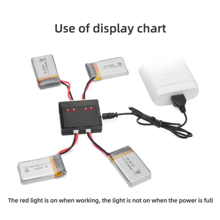 One To Four 3.7V Lithium Battery Aircraft USB Charger Reluova