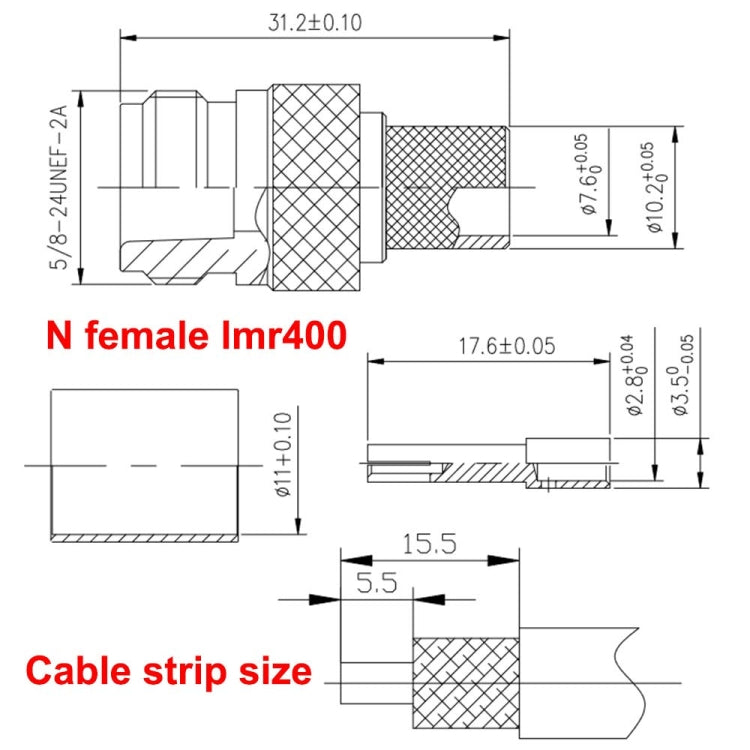 N Female Jack Crimp Connector For LMR400 / Belden 9913 / RG8 Cable My Store