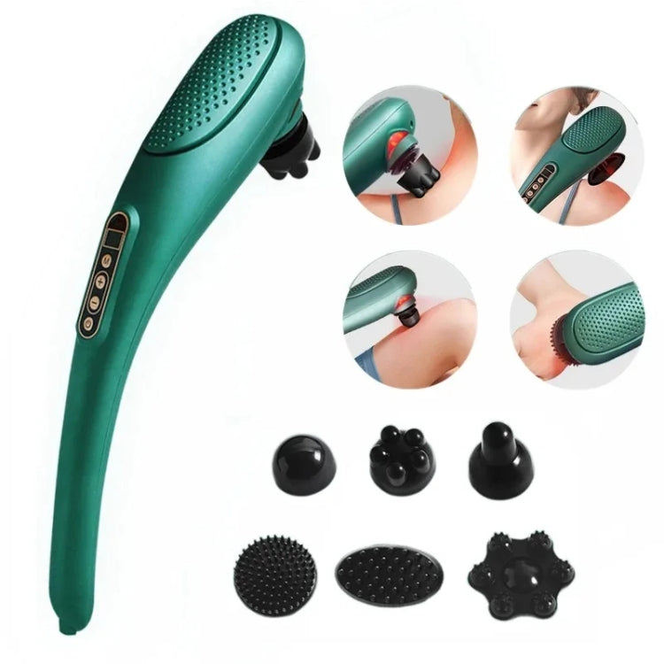 6 In 1 Handheld Body Massager 15 Modes Heating Vibration Massage Stick(Green)-Reluova