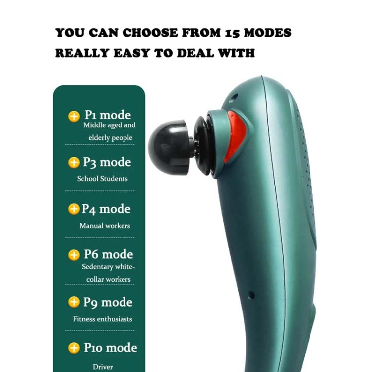 6 In 1 Handheld Body Massager 15 Modes Heating Vibration Massage Stick(Green)-Reluova