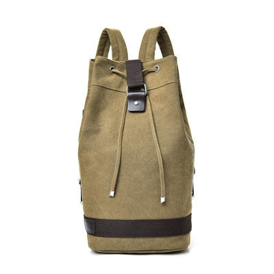 Casual Canvas Backpack Bucket Bag Computer Rucksack Travel Hiking Hand Bag