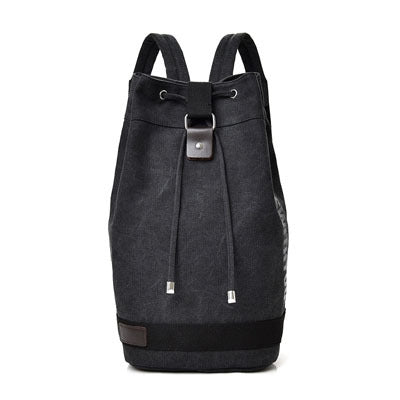 Casual Canvas Backpack Bucket Bag Computer Rucksack Travel Hiking Hand Bag