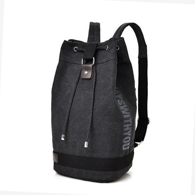 Casual Canvas Backpack Bucket Bag Computer Rucksack Travel Hiking Hand Bag