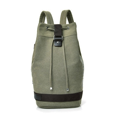 Casual Canvas Backpack Bucket Bag Computer Rucksack Travel Hiking Hand Bag