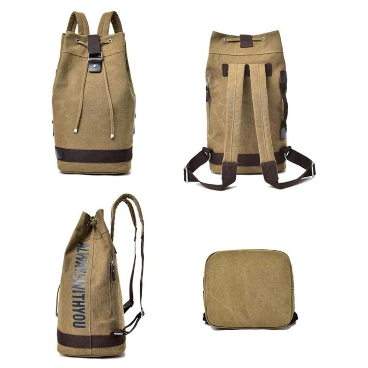 Casual Canvas Backpack Bucket Bag Computer Rucksack Travel Hiking Hand Bag