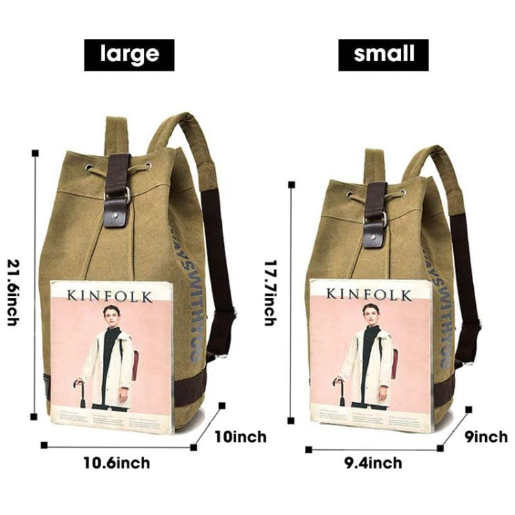 Casual Canvas Backpack Bucket Bag Computer Rucksack Travel Hiking Hand Bag