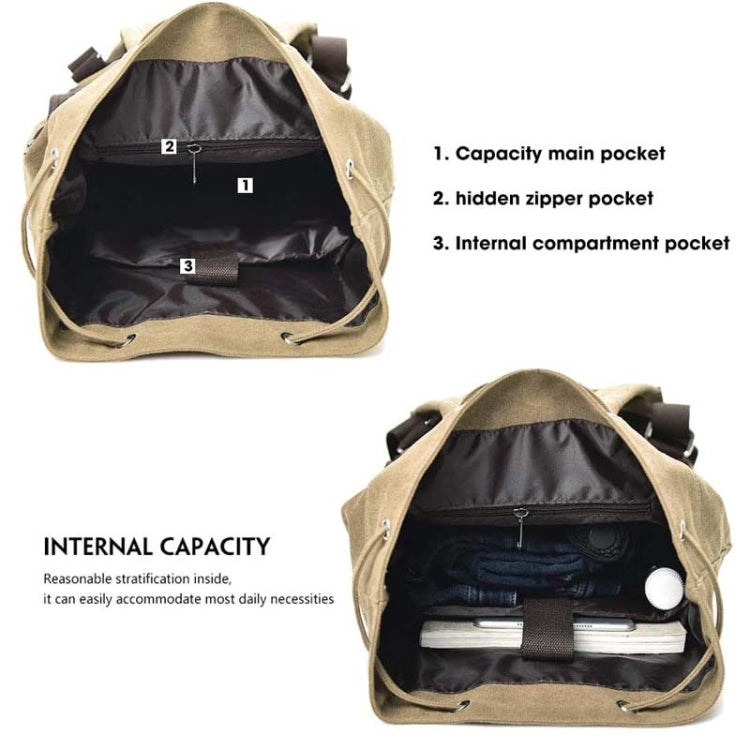 Casual Canvas Backpack Bucket Bag Computer Rucksack Travel Hiking Hand Bag