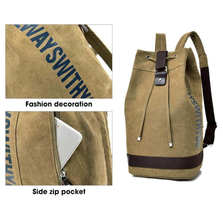 Casual Canvas Backpack Bucket Bag Computer Rucksack Travel Hiking Hand Bag