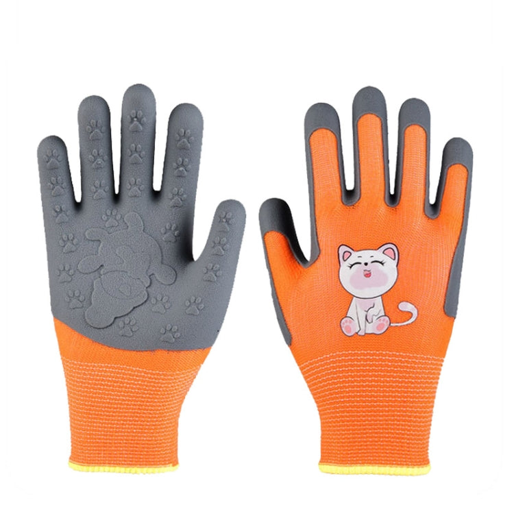 1pair TPE Children Cartoon Gloves Hamster Parrot Anti-scratch Bite Student Gardening Protective Anti-slip Wear-resistant Gloves