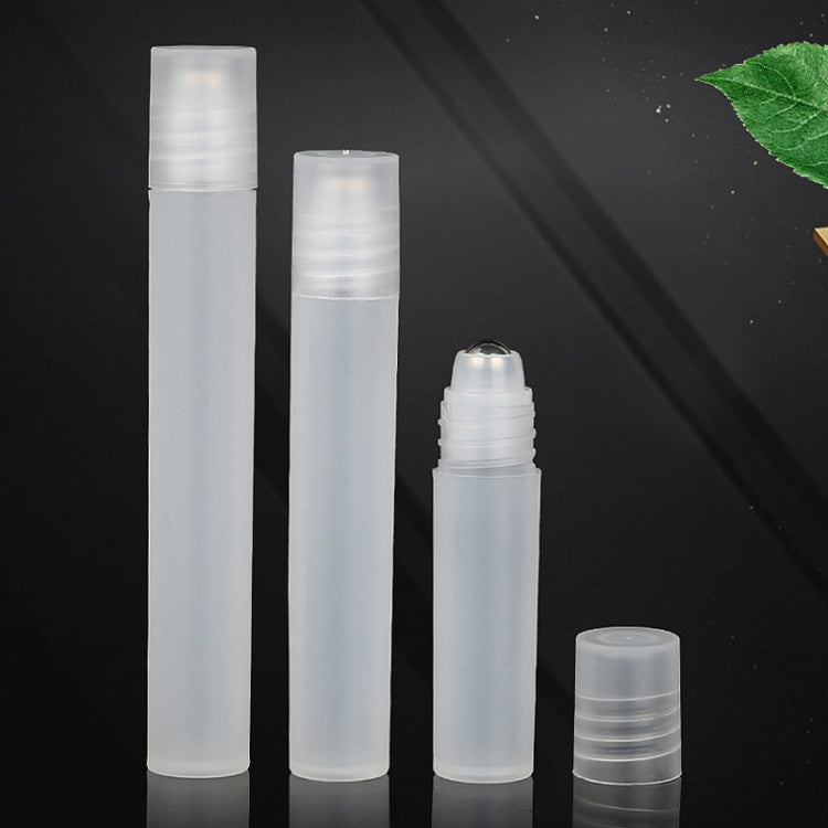 5ml 10pcs Frosted Roller Ball Empty Bottle Plastic Portable Perfume Roller Ball Bottle Essential Oil Dispenser Bottle(钢珠)-Reluova