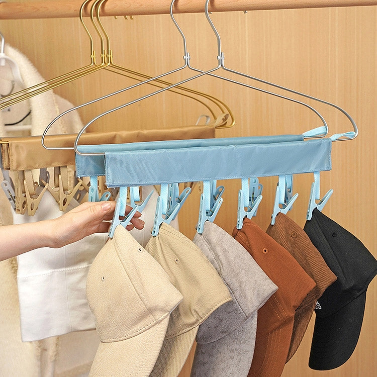 Multi Clip Portable Fabric Clothes Hanger Multifunctional Folding Fabric Clothes Clip Hangers